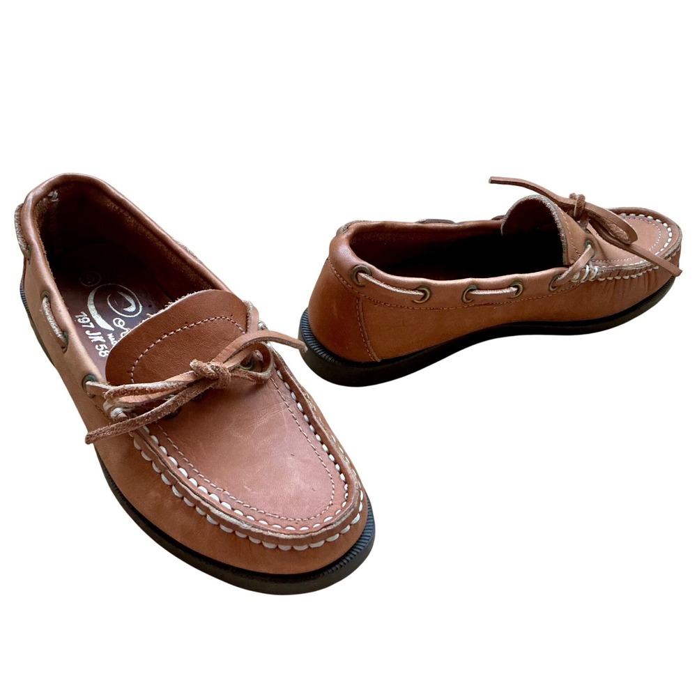 Corelli Women's Tan Leather Classic Boat Shoes Deck Style Made in Spain Size‎ 5
